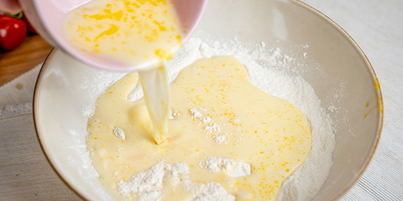 Pour The Wet Ingredients Into The Dry Ingredients And Stir Until Just Combined Pour The Wet Ingredients Into The Dry Ingredients And Stir Until Just Combined