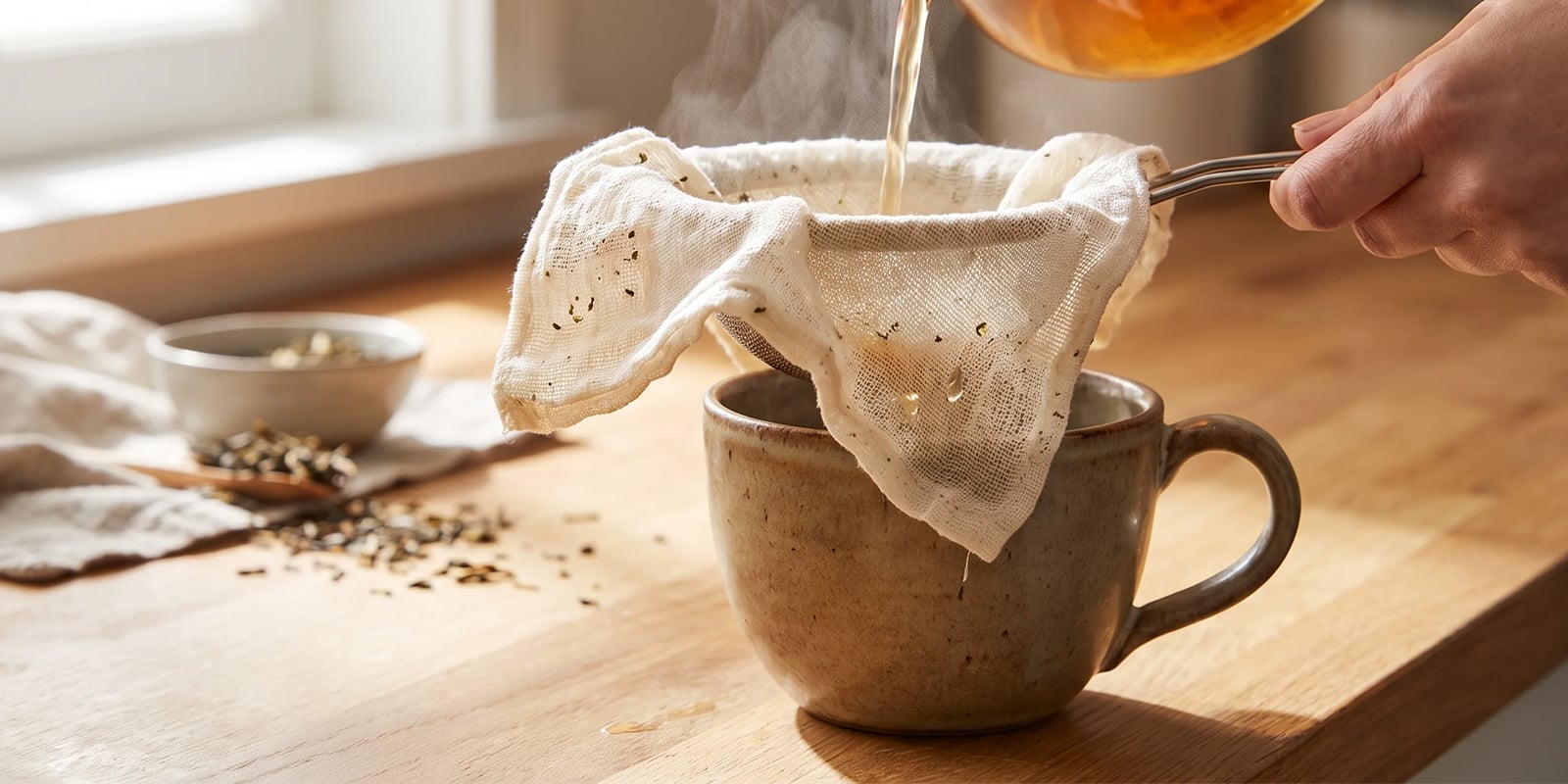 Strain the tea