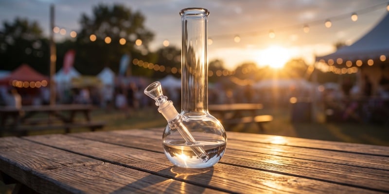 Glass Bong Straight with Round Base
