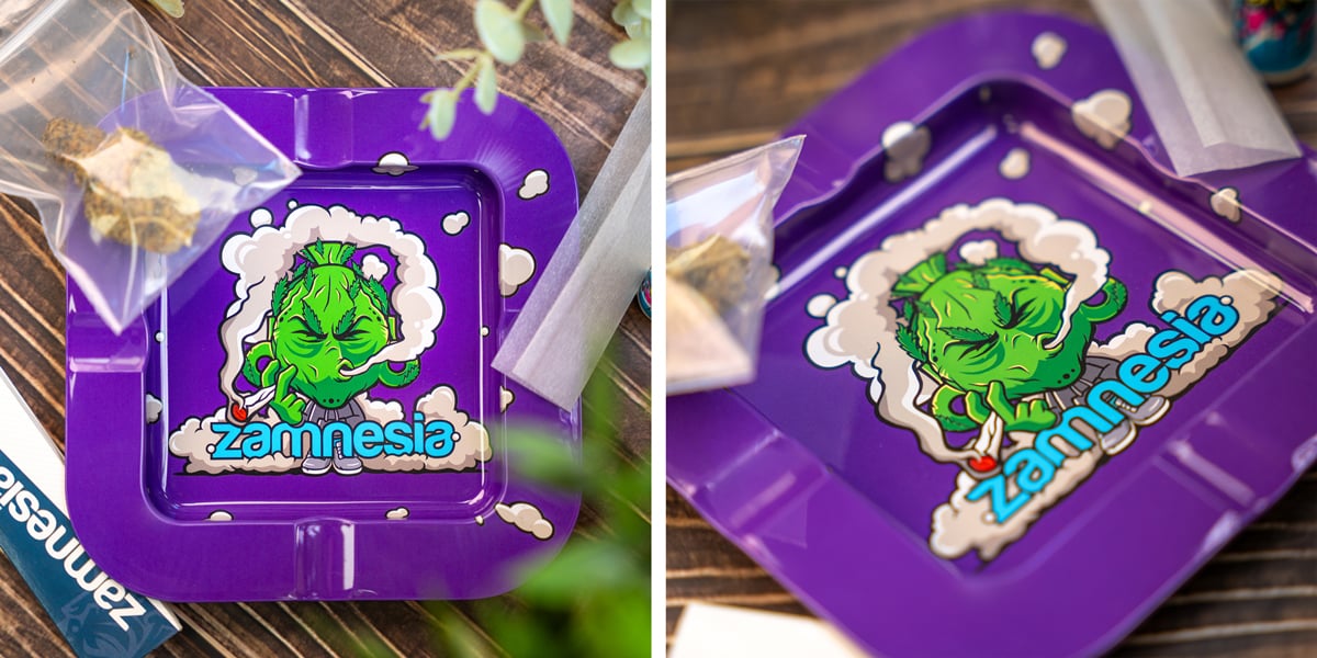 Budhead Square Metal Ashtray - Zamnesia: The Cornerstone of Any Smoking Session