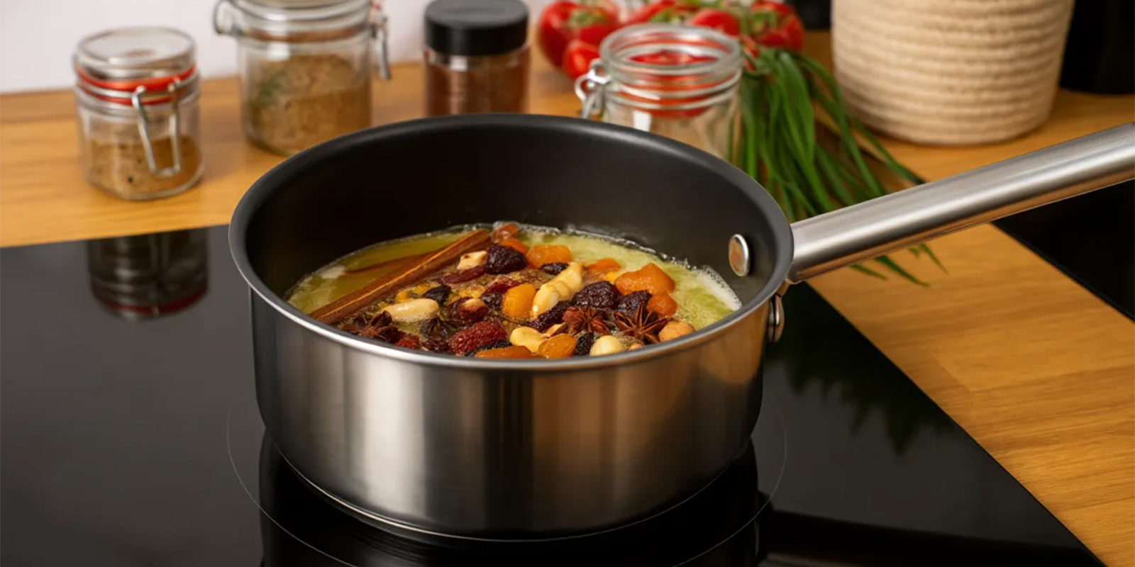 Mix in honey and fruits Mix in honey and fruits