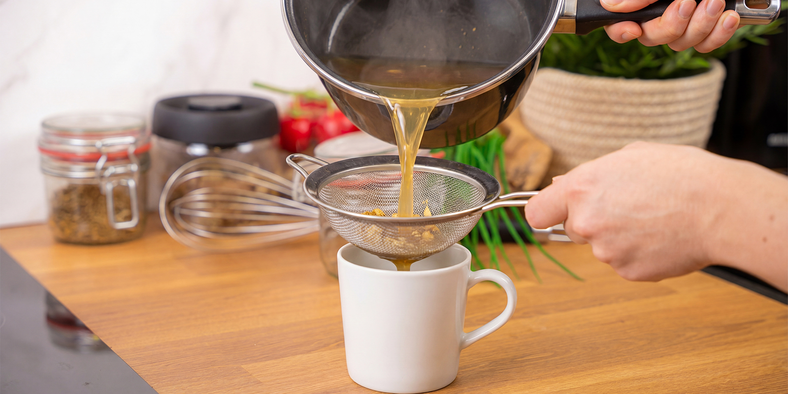 Strain the tea Strain the tea